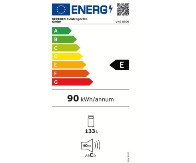 Šaldytuvas be šaldiklio Severin VKS 8806 E-2