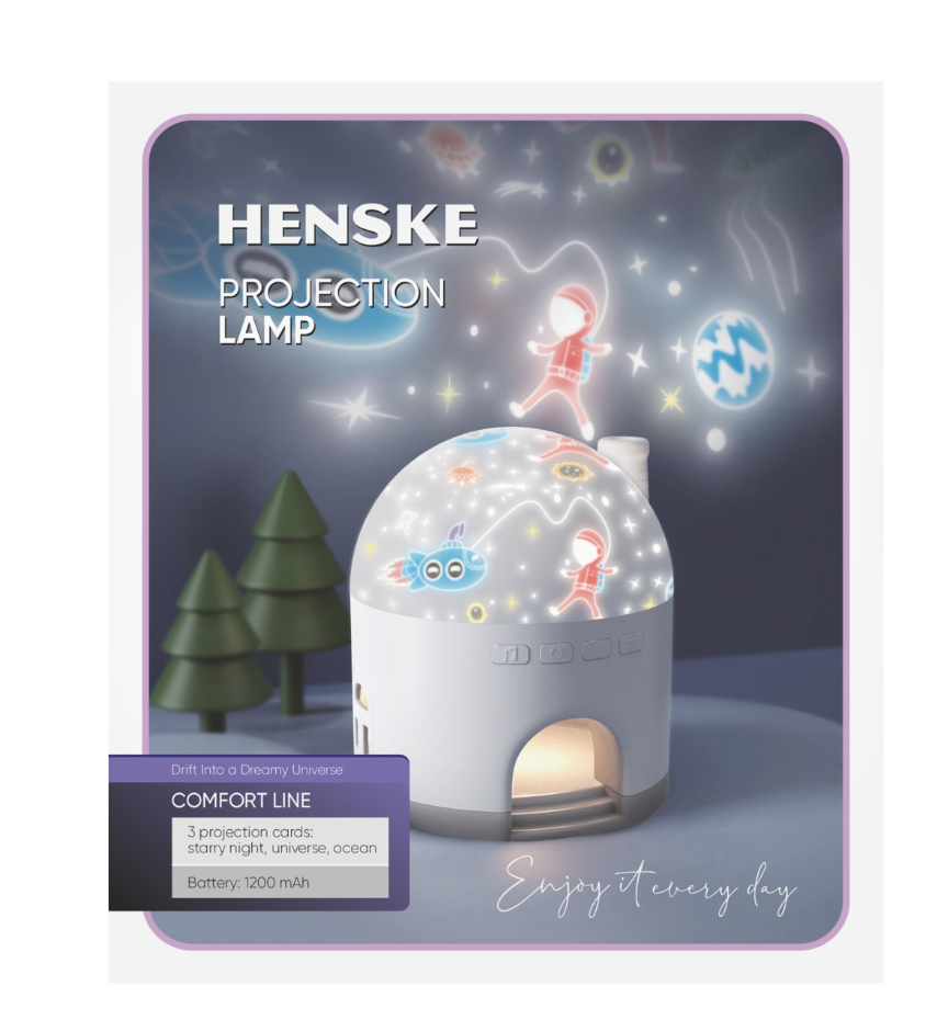 Naktinis LED šviestuvas-projektorius HENSKE LJC-175, įkraunamas, USB-0