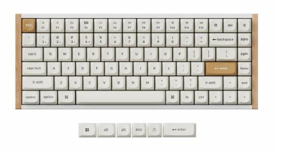 Keyur 2 Klaviatūra Keychron K2 HE Special Edition K2H-Q1 Gateron Double-Rail ...