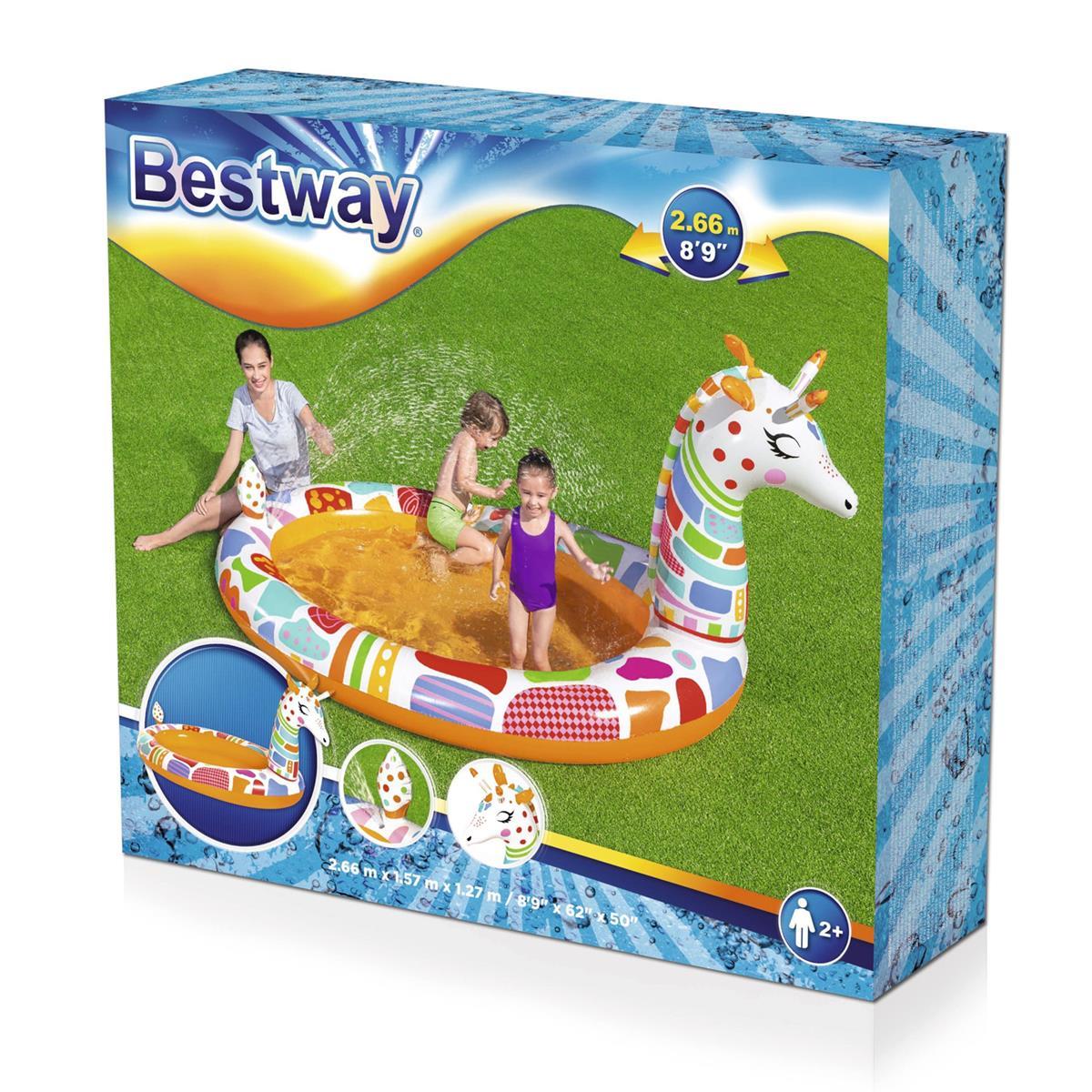 Pripučiamas baseinas BESTWAY Groovy Giraffe Sprayer, 266 x 157 x 127 cm - 3