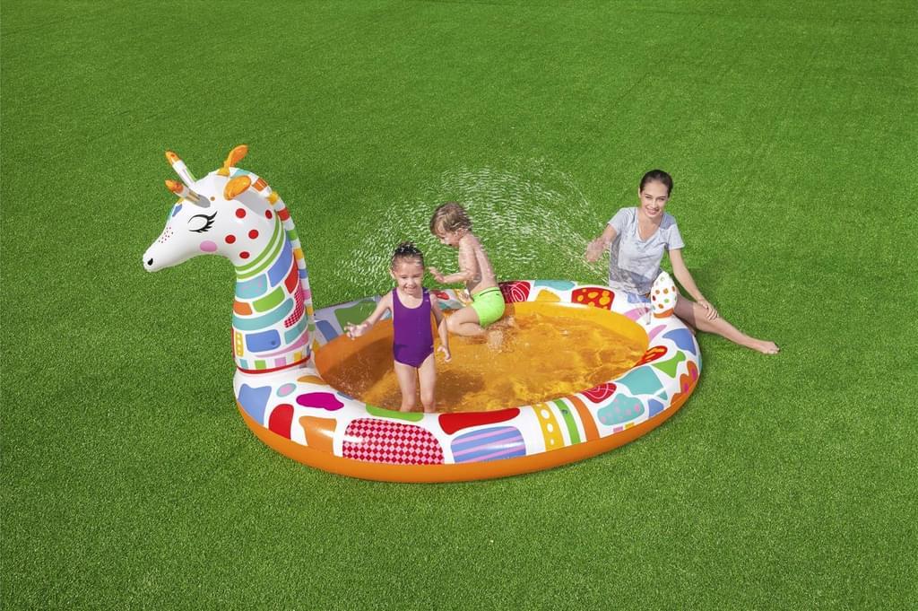 Pripučiamas baseinas BESTWAY Groovy Giraffe Sprayer, 266 x 157 x 127 cm-1