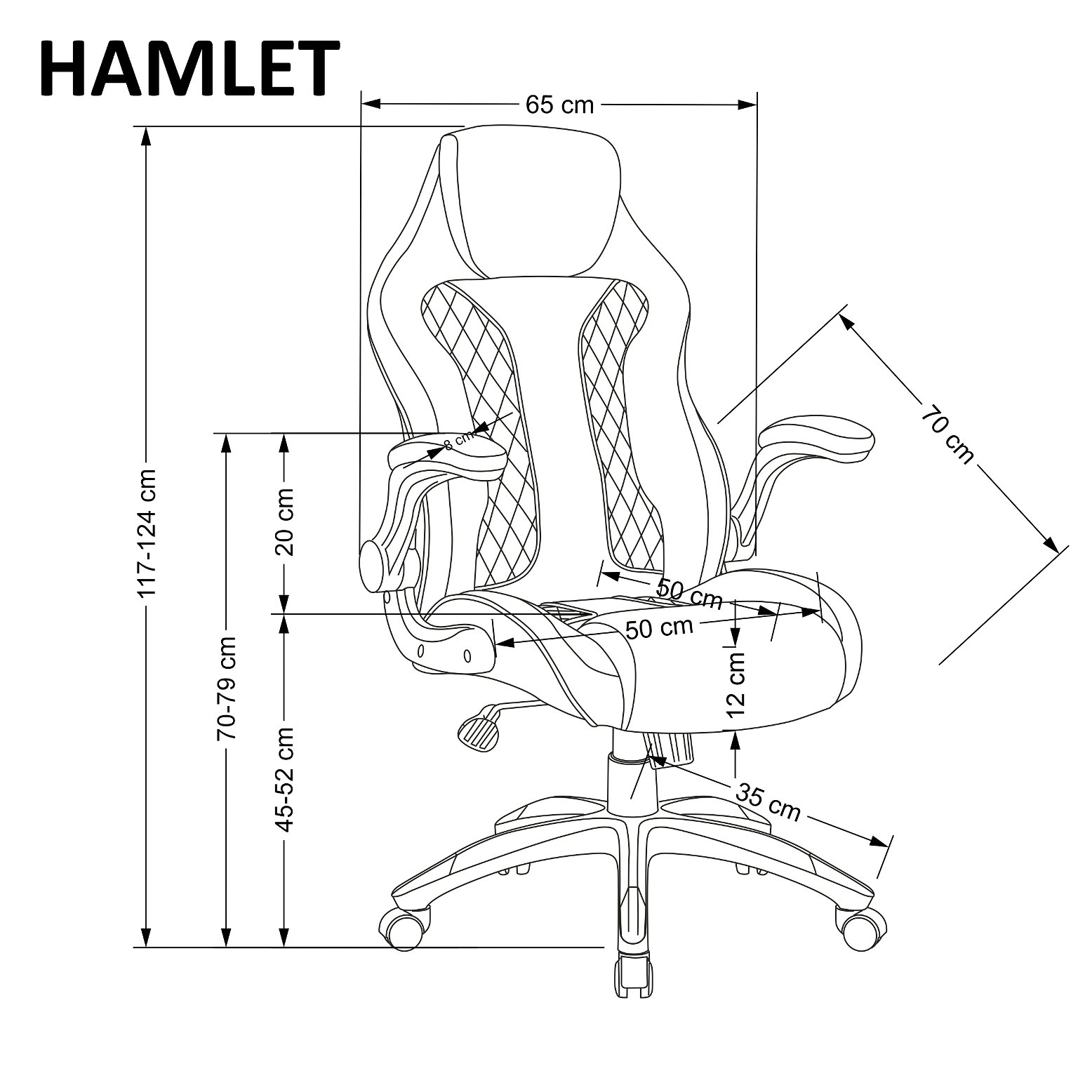 Biuro kėdė HAMLET, pilka - 5