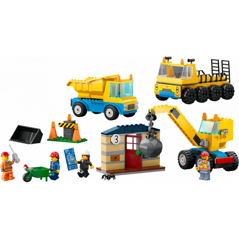 Konstruktorius LEGO City Construction Trucks and Wrecking Ball Crane 60391 - 4