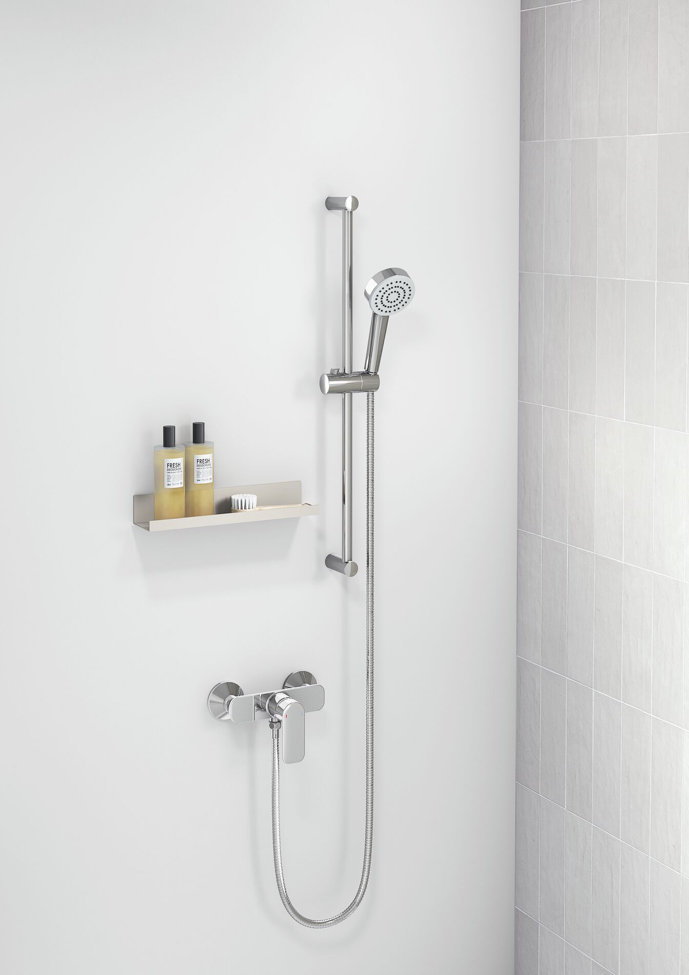 Dušo komplektas ORAS LINEA, stovas, žarna 150 cm, 3-jų srovių dušo galva, chromo sp.-1