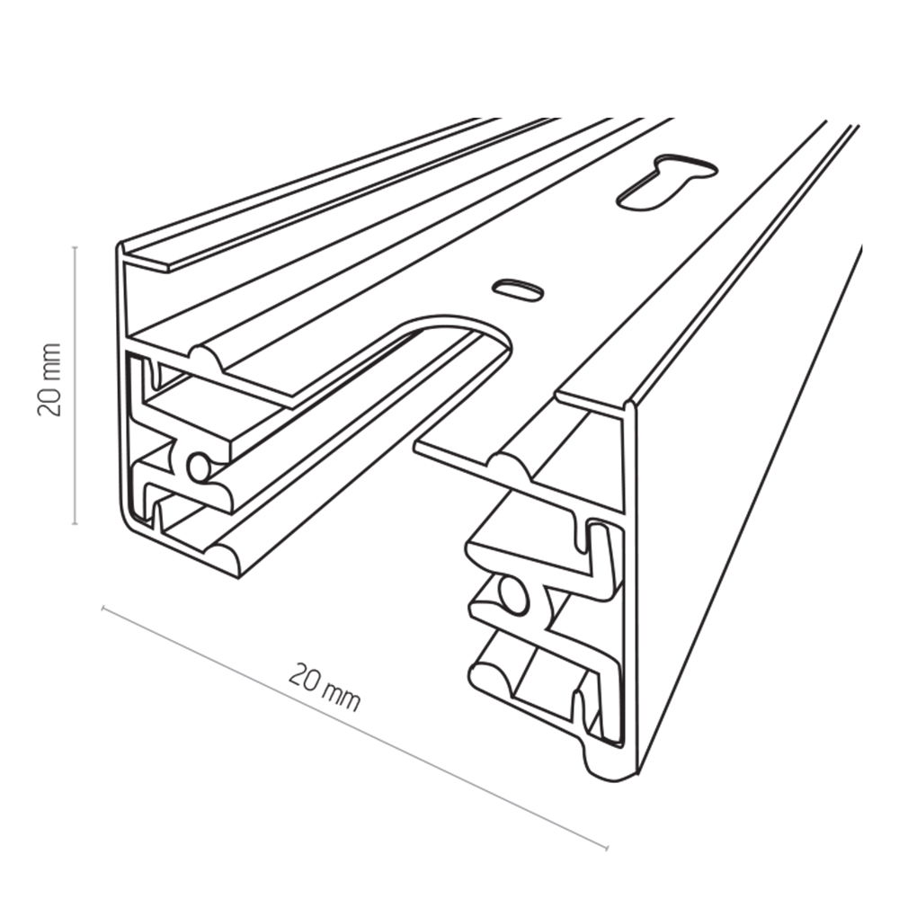 Taškinių šviestuvų bėgelis TRACER, 2 m, juodas - 3