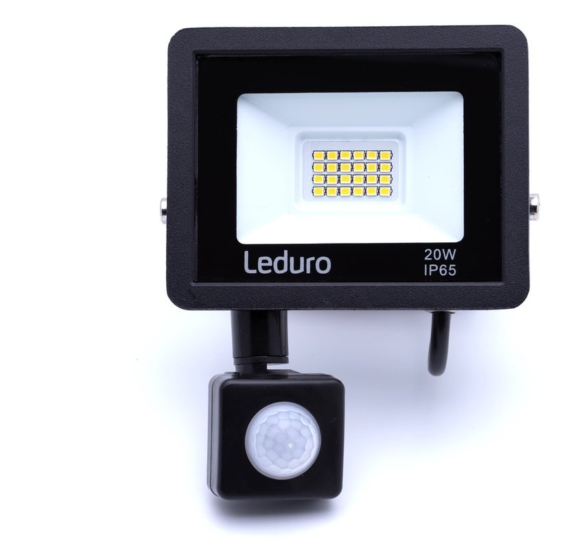 LED prožektorius su judesio davikliu 20 W, juodas - 3
