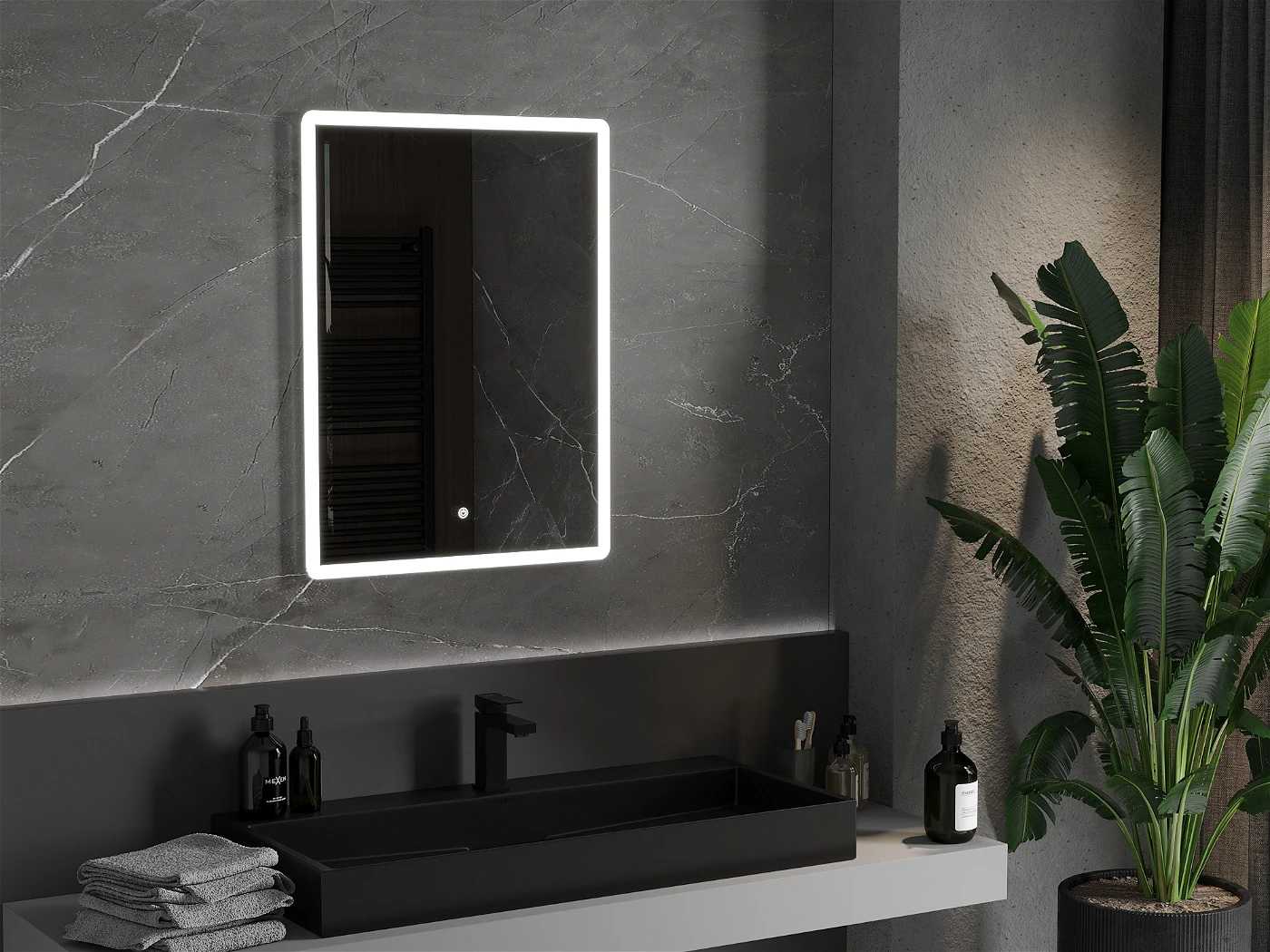 Vonios veidrodis Mexen Navia su LED apšvietimu ir šildymo kilimėliu, 60 x 80 cm - 2