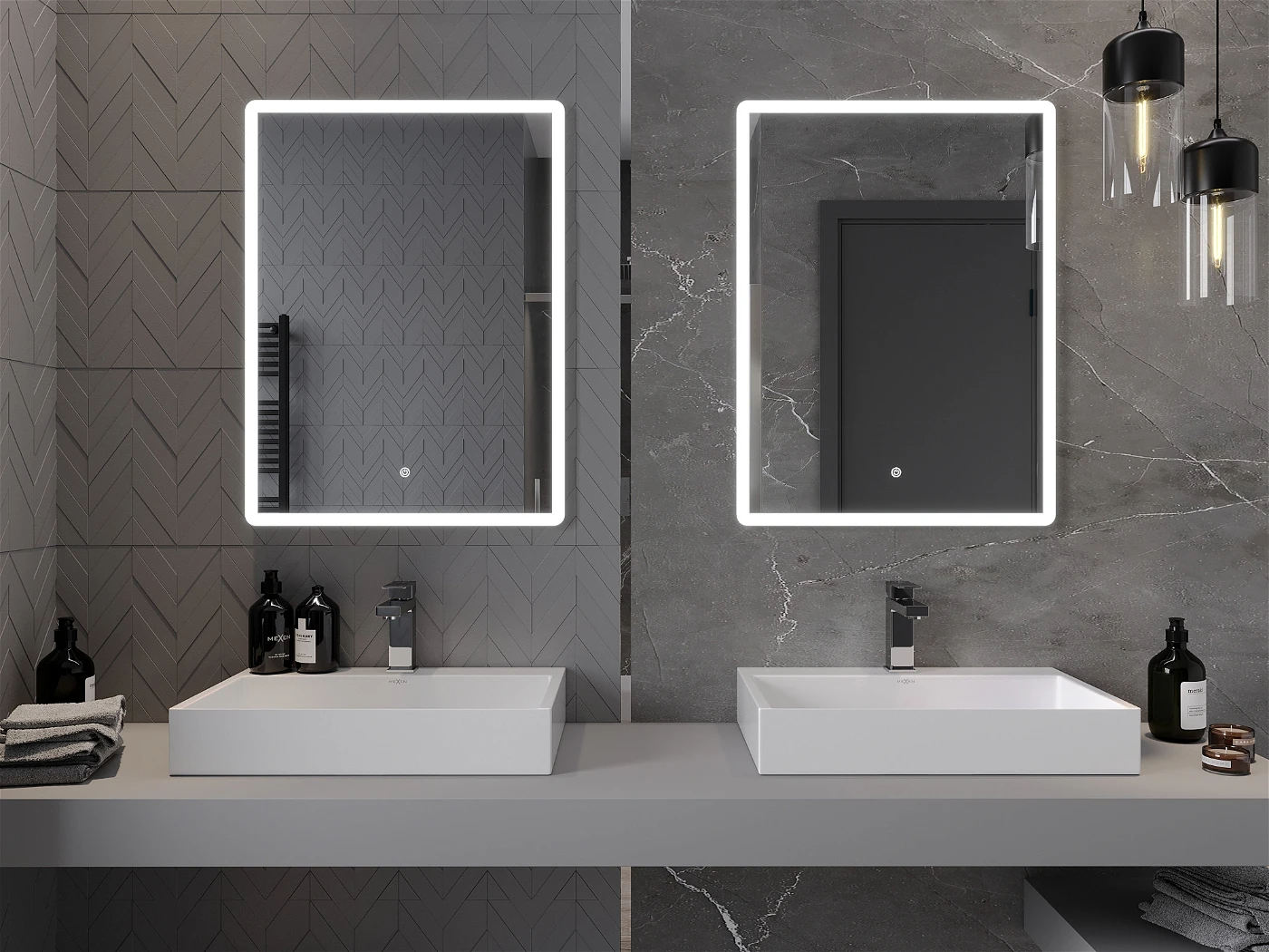 Vonios veidrodis Mexen Navia su LED apšvietimu ir šildymo kilimėliu, 60 x 80 cm - 4