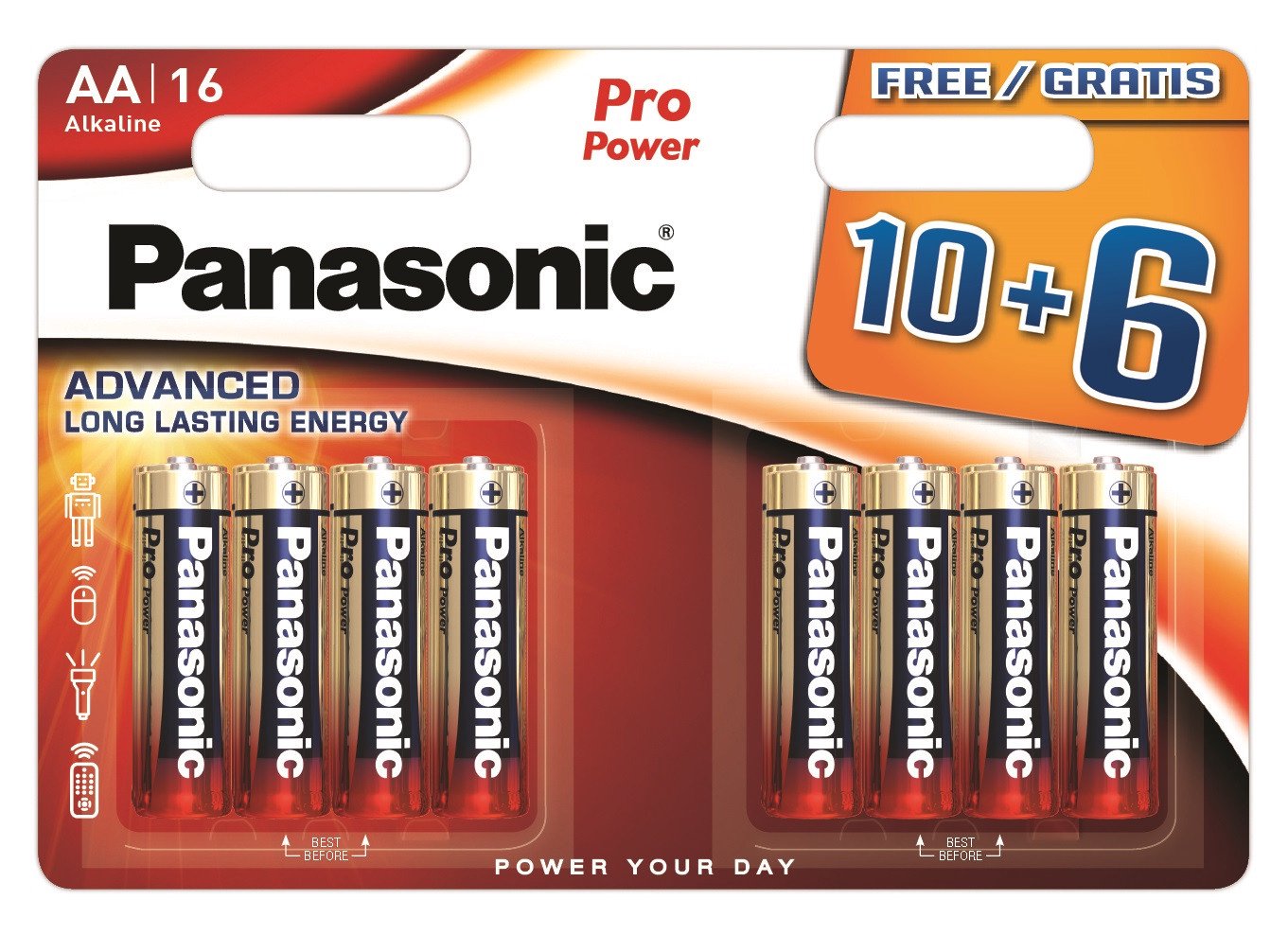 Elementai PANASONIC PRO POWER ALKALINE, LR6PPG/16B, AA, 16 vnt.-0
