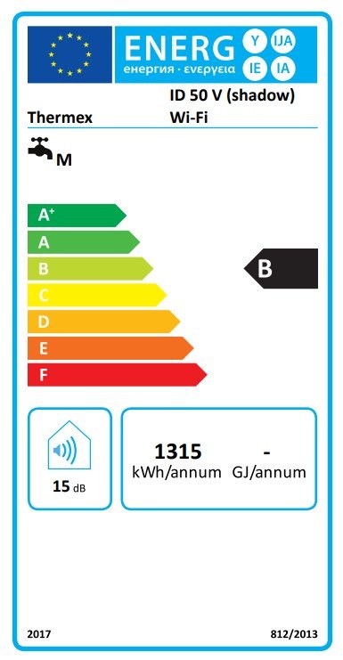 El. vandens šildytuvas THERMEX ID50V Shadow Wi-Fi, 50 l, vert., 0,7/1,3/2,0 kW - 5