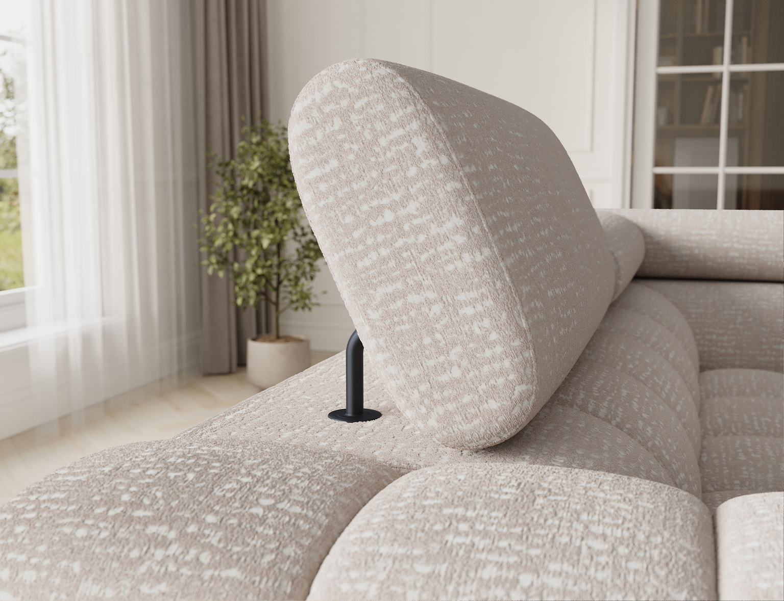 Kampinė sofa - lova Fectory, šviesiai smėlinė, 346 x 205 cm x 93 cm - 8