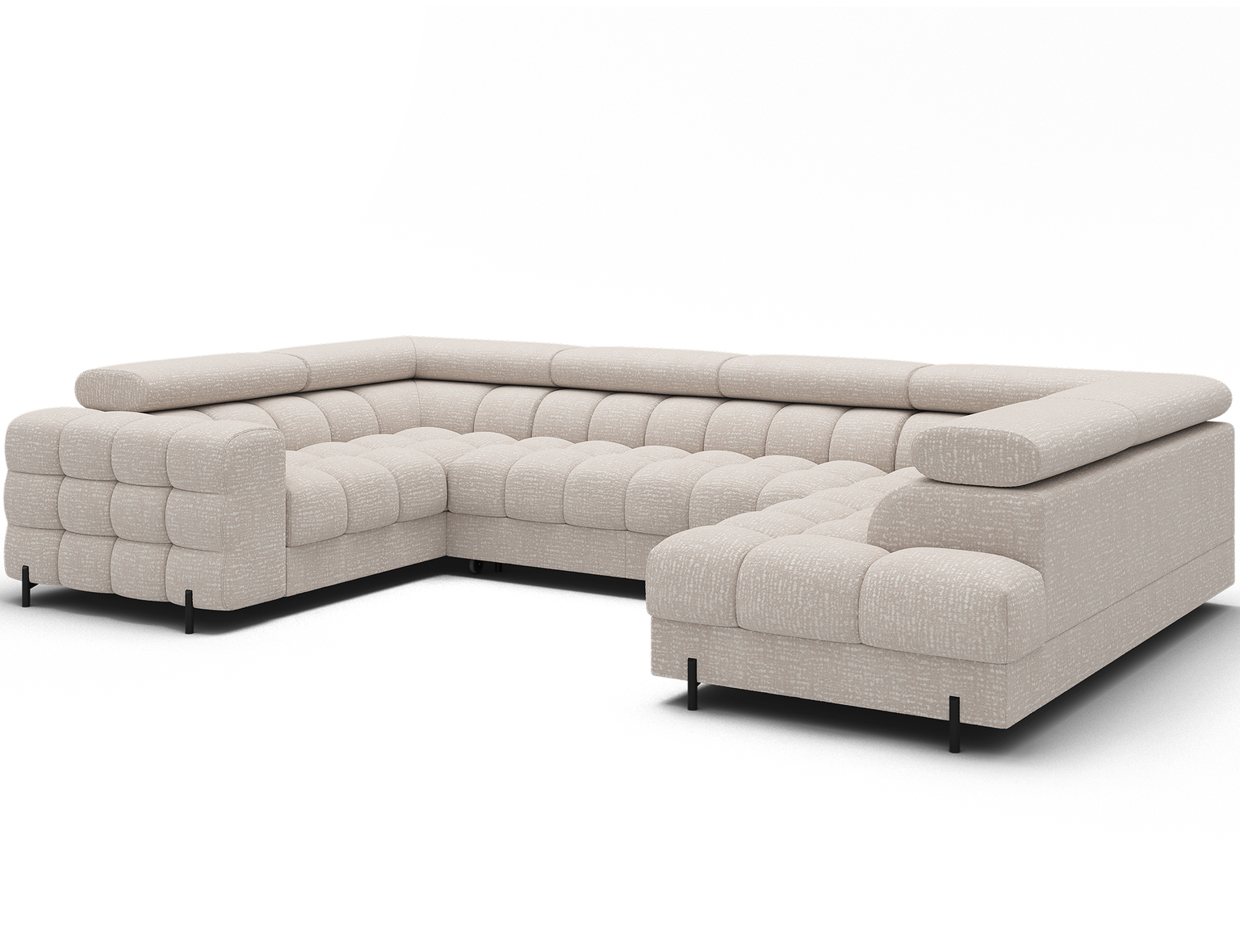 Kampinė sofa - lova Fectory, šviesiai smėlinė, 346 x 205 cm x 93 cm - 3