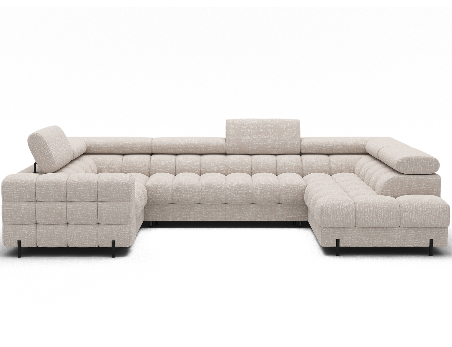 Kampinė sofa - lova Fectory, šviesiai smėlinė, 346 x 205 cm x 93 cm-0