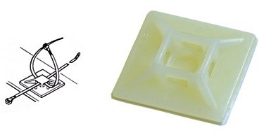 Haupa prisukamas dirželio laikiklis, 3.6mm 19x19mm, baltas, 100vnt-0