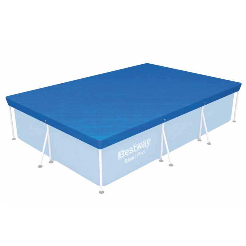 Stačiakampis baseino uždangalas BESTWAY, mėlynos sp., 300 x 201 x 66 cm-0
