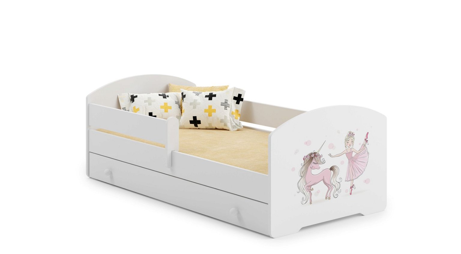 Vaikiška lova su stalčiumi LUK Bar Pink Princess, 140x70 cm