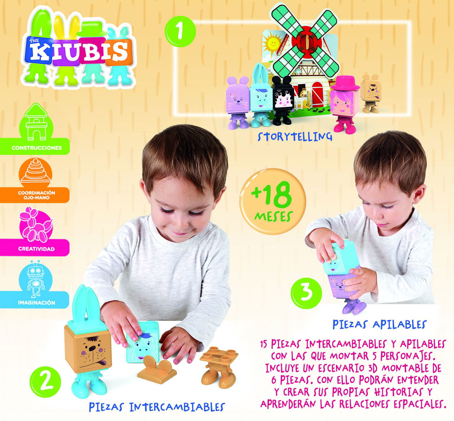 Kūdikių žaidimai 3D THE  KUBIS, THE FARM MILL, 2-4 metų - 3