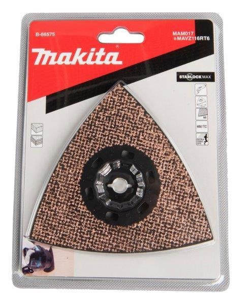 Daugiafunkcio įrankio šlifavimo priedas MAKITA MAM017, 116 mm, #60, TC/HM, STARLOCK MAX - 3