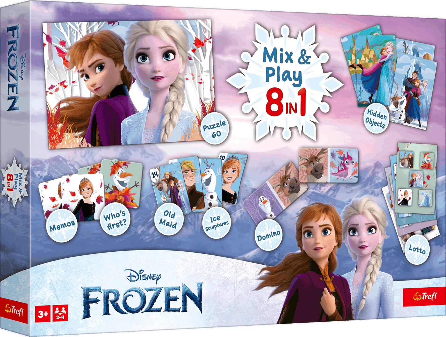 Stalo žaidimų rinkinys TREFL FROZEN 8in1 Mix&play - 1