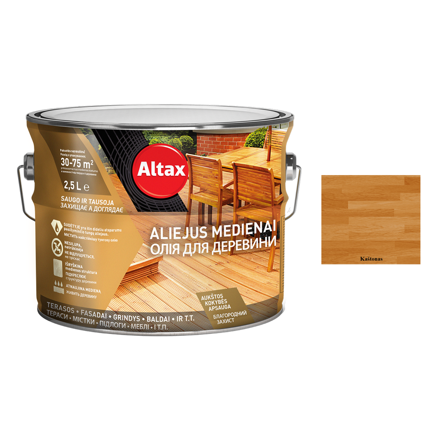 Aliejus medienai ALTAX, kaštono sp., 2,5 l