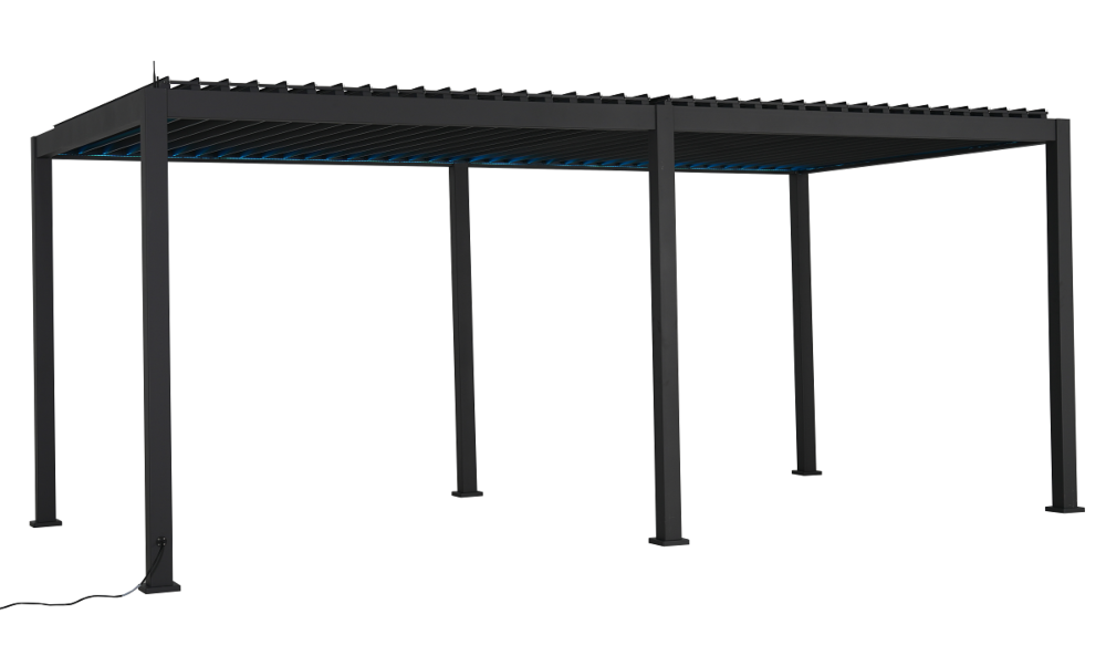 Elektrinė pavėsinė Pergola PLATINUM su LED, 300x600x250 cm, Anthracite - 1