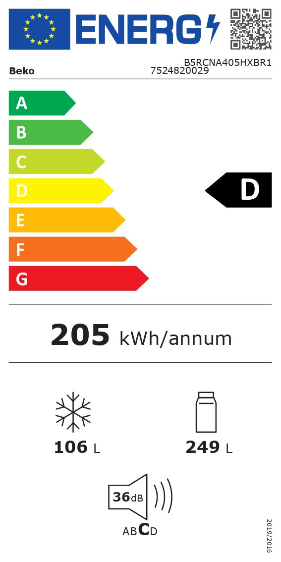 Šaldytuvas Beko B5RCNA405HXBR1 - 8