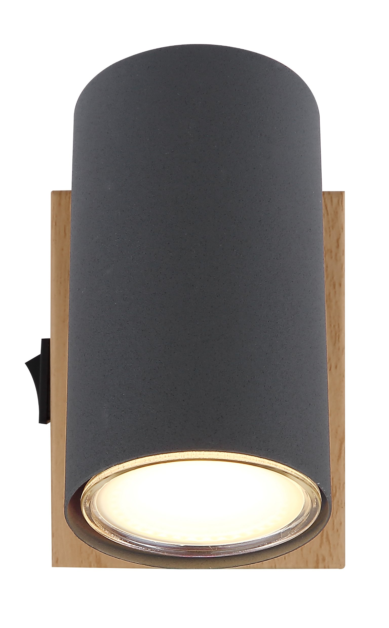 Taškinis šviestuvas GLOBO Robby, 1 x GU10, 25W, medžio/ antracito sp., 7 x 10 x 12 cm - 2