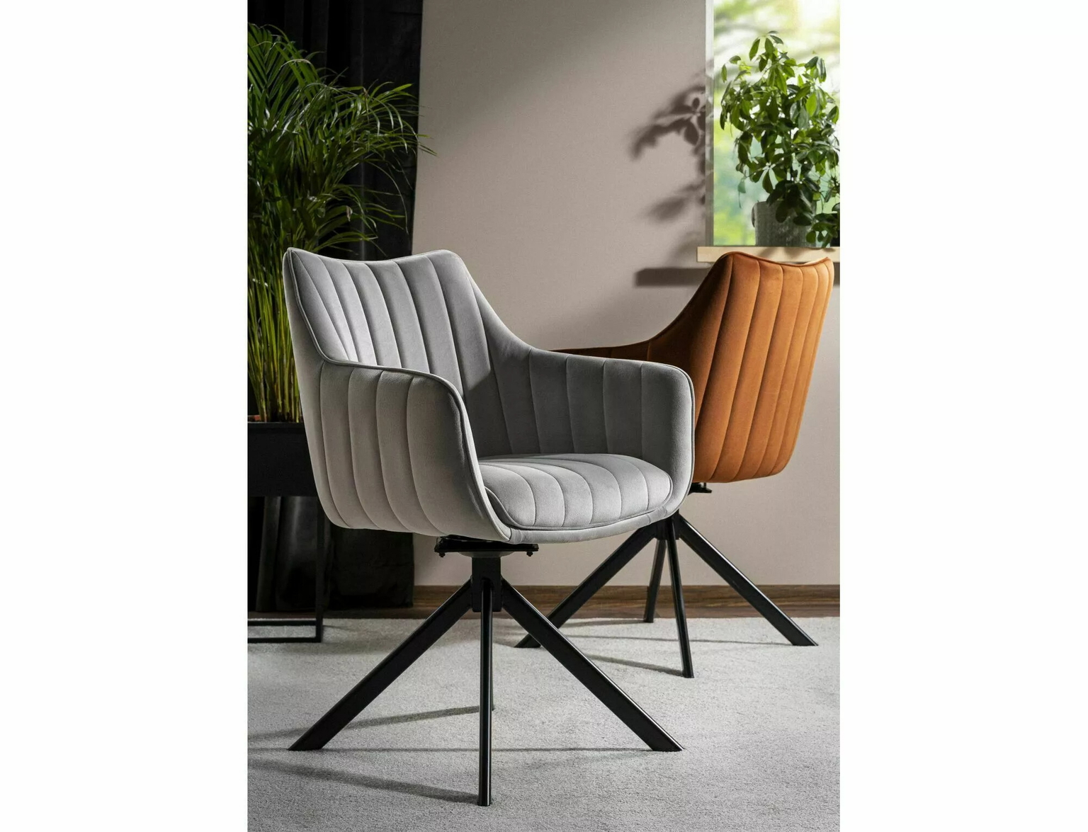 Kėdė AZALIA VELVET, juoda/pilka - 8
