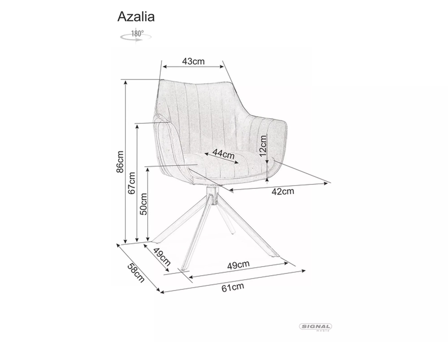 Kėdė AZALIA VELVET, juoda/pilka-1