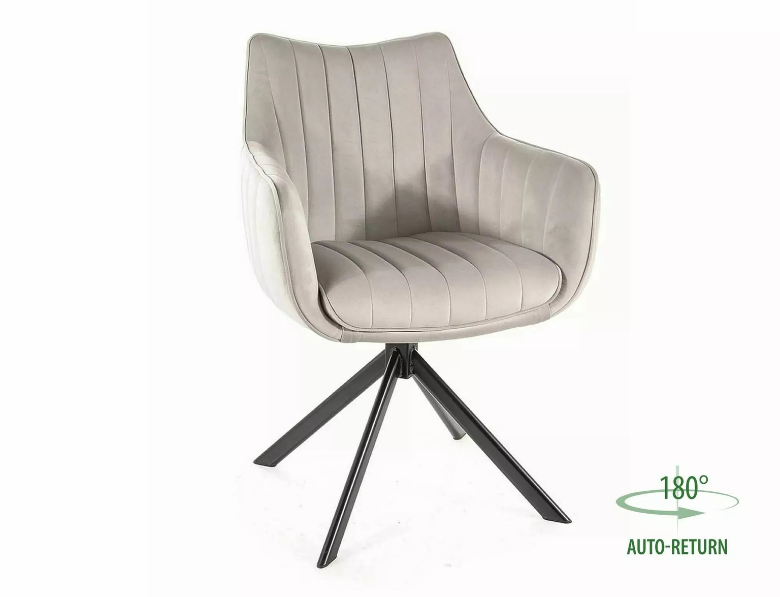 Kėdė AZALIA VELVET, juoda/pilka-0