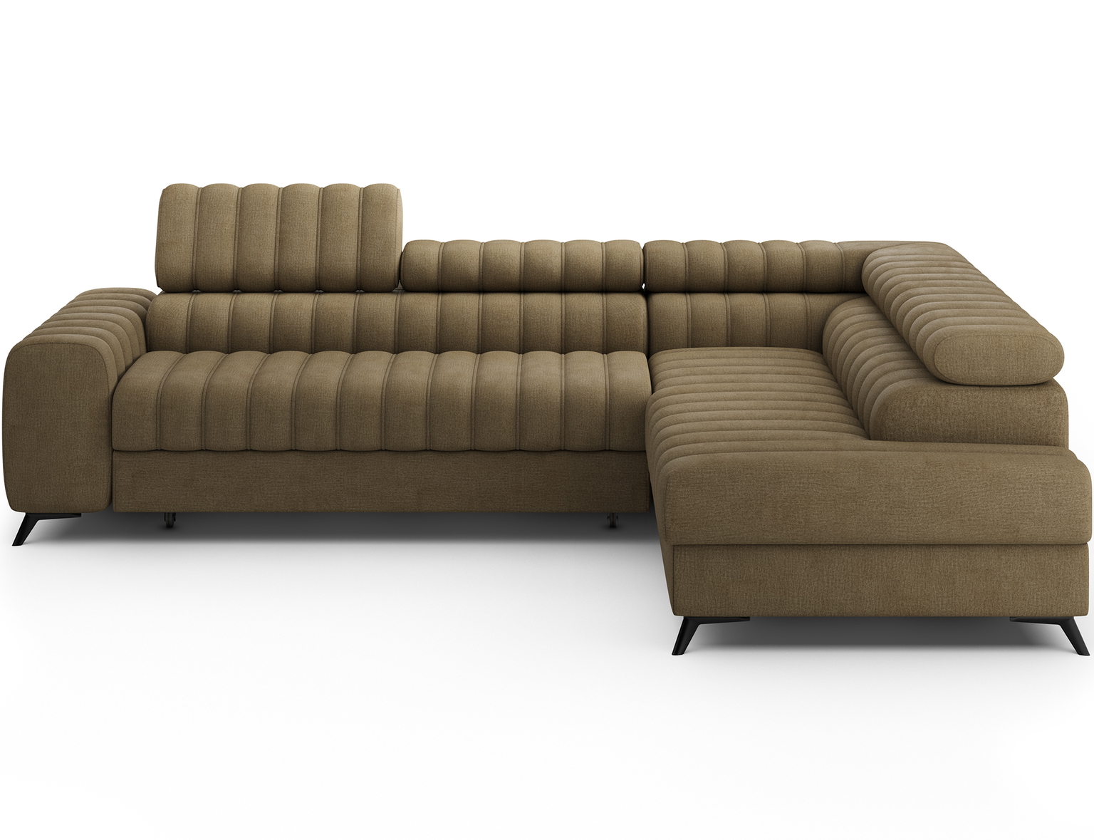 Kampinė sofa - lova Kanedo Nube 20, šviesiai ruda sp., dešininė, 204 x 269 cm x 86 cm-0