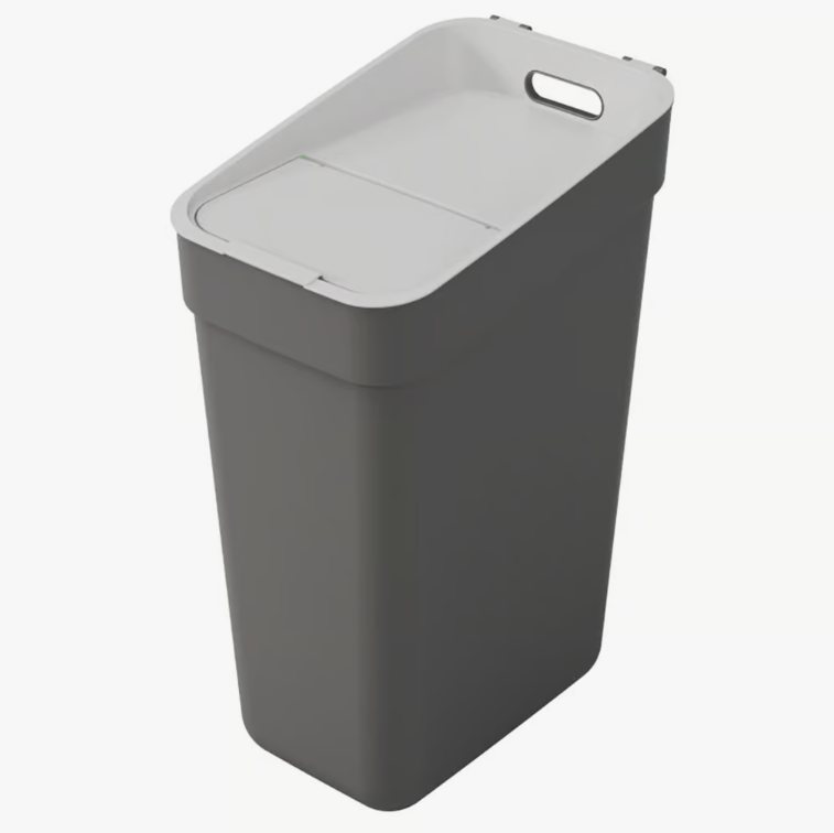 Šiukšlių dėžė CURVER READY, pilkos sp., 36,7 x 24,6 x 55,1 cm, 30 l-0