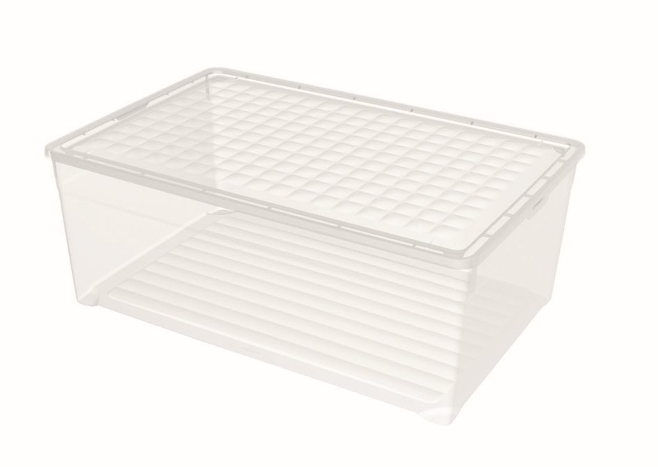Daiktų saugojimo dėžė CURVER TEXTILE, skaidri, h23 x 59,6 x 39,4 cm, 45 L-0