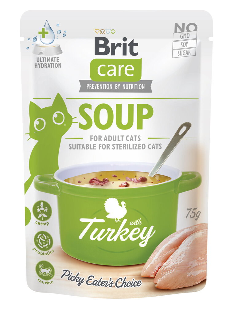 Skanėstas katėms BRIT Cat Soup Turkey, su kalakutiena, 75 g-0