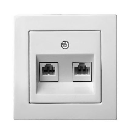 Kompiuterio lizdas be rėmelio EPSILON, 2 x RJ45, kat. 6, baltos sp.-0