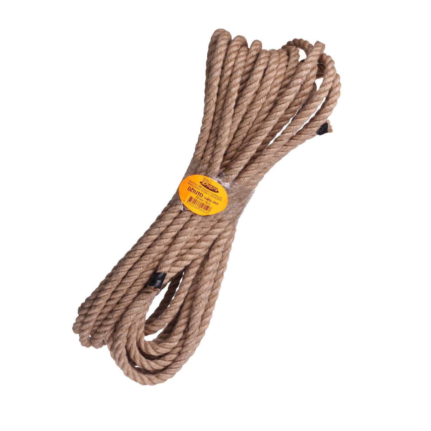 Sukta džiuto virvė, 12 mm x 15 m