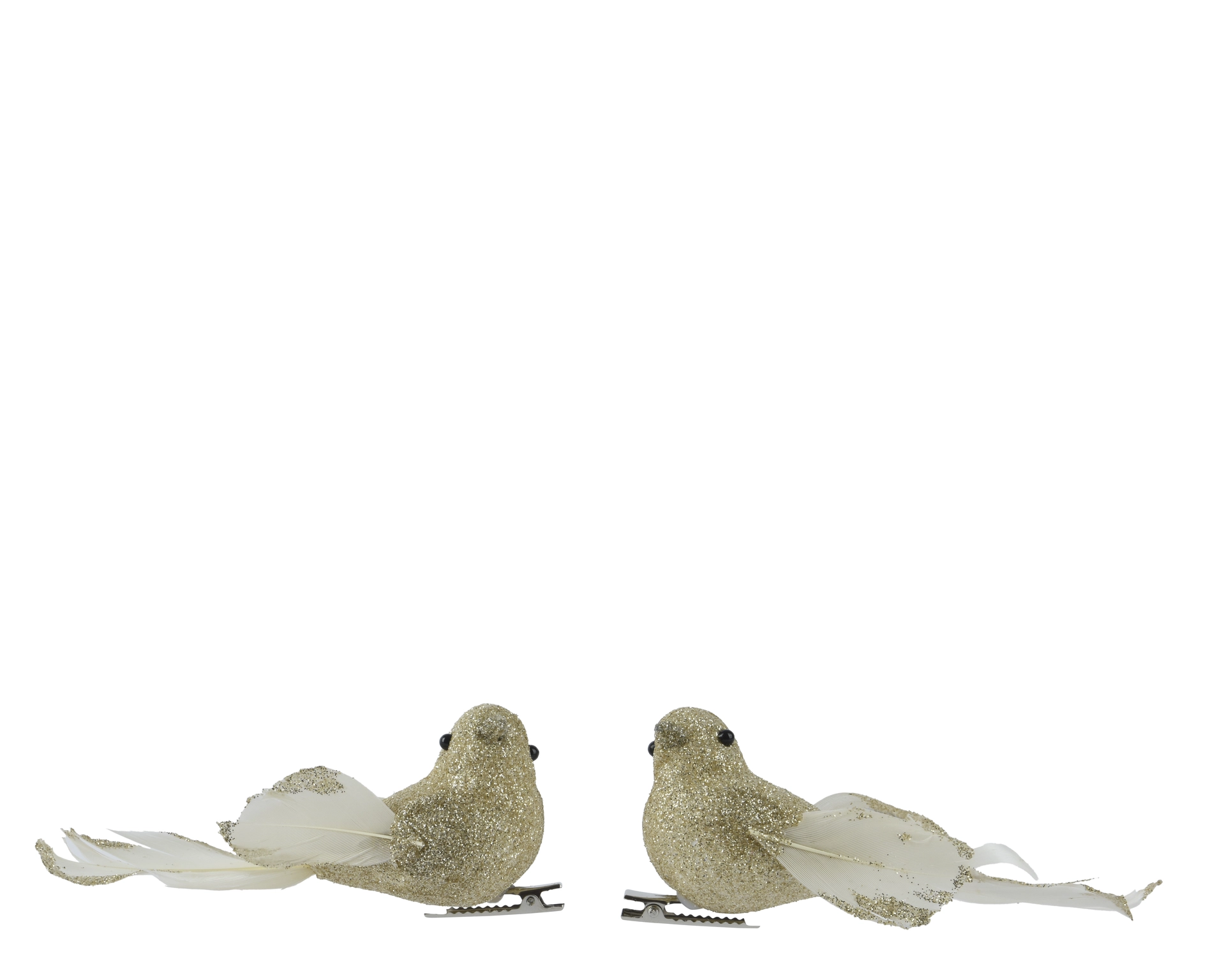 Įsegamų kalėdinių dekoracijų rinkinys BIRD, auksinės sp., 2 rūšys, 4 x 4,5 x 11 cm, 2 vnt-0