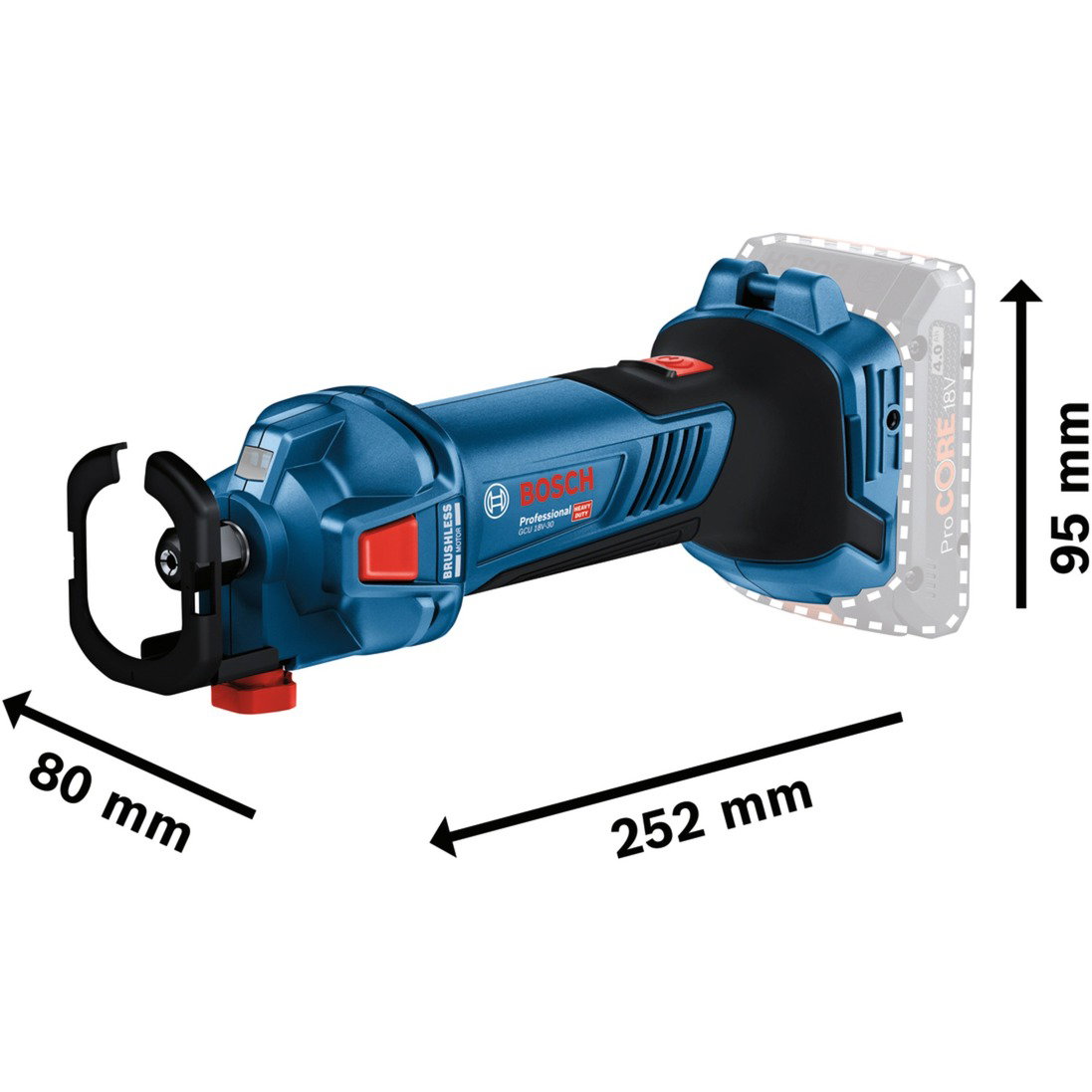 Akumuliatorinė gipskartonio freza BOSCH PRO GCU 18V-30 solo (be akum.) - 2