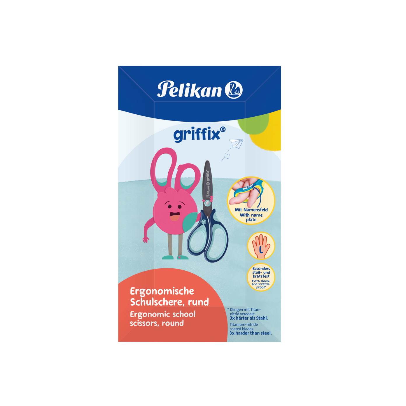 Žirklės bukais galais GRIFFIX "L", 14 cm blue-0