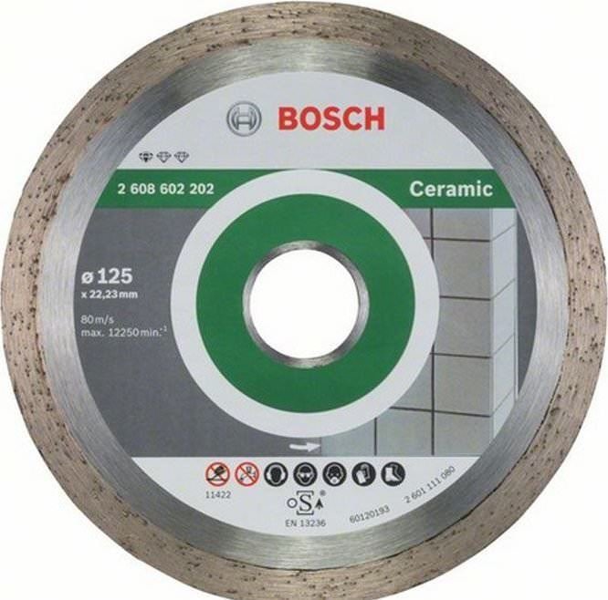 Deimantinis pjovimo diskas BOSCH CERAMIC, 125 x 1,6 x 22,23 mm, keramikai, marmurui, plytelėms