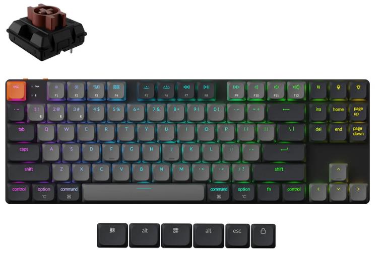 Klaviatūra KEYCHRON K1 RGB K1X-H3, juoda-0