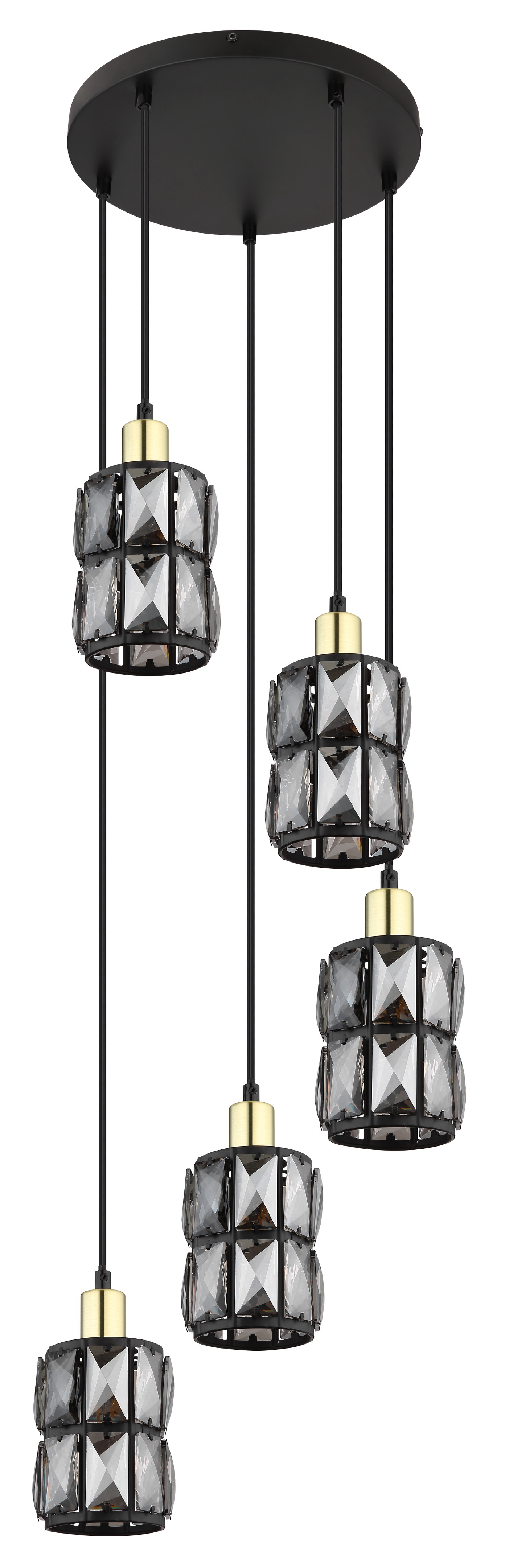 Pakabinamas šviestuvas GLOBO Wolli, 5 x E14, 40W, matinės juodos sp., ø30 x 120 cm - 4