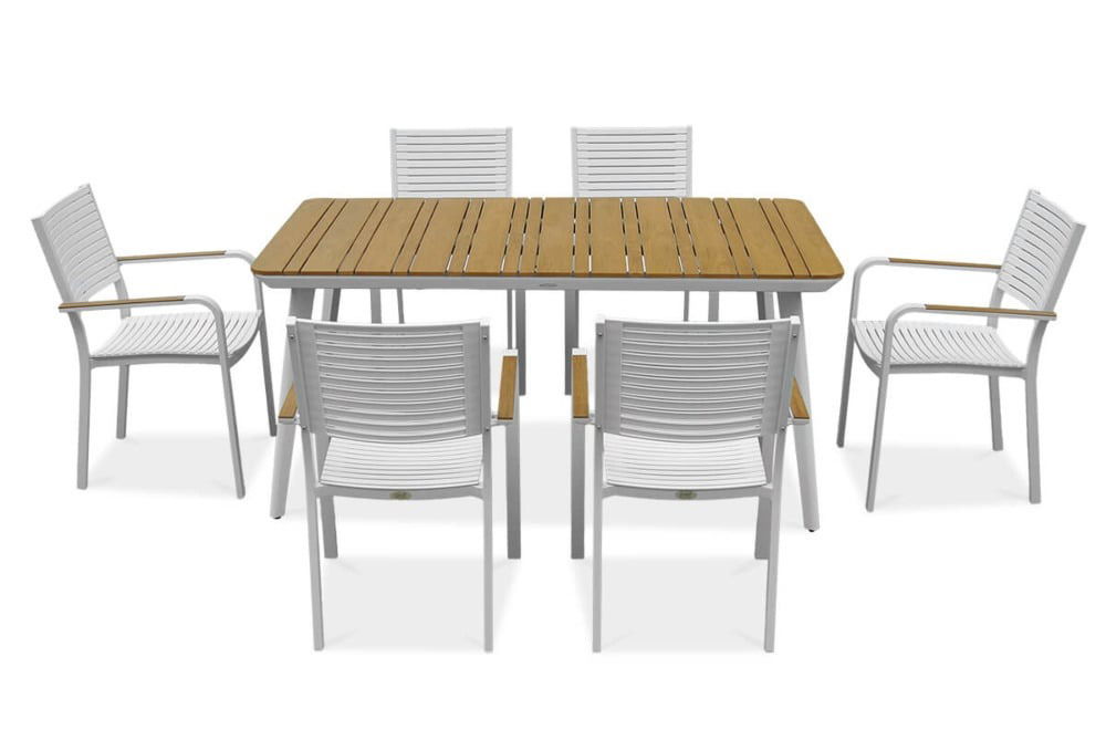 Lauko baldų komplektas TACOMA 160/6, White - 2