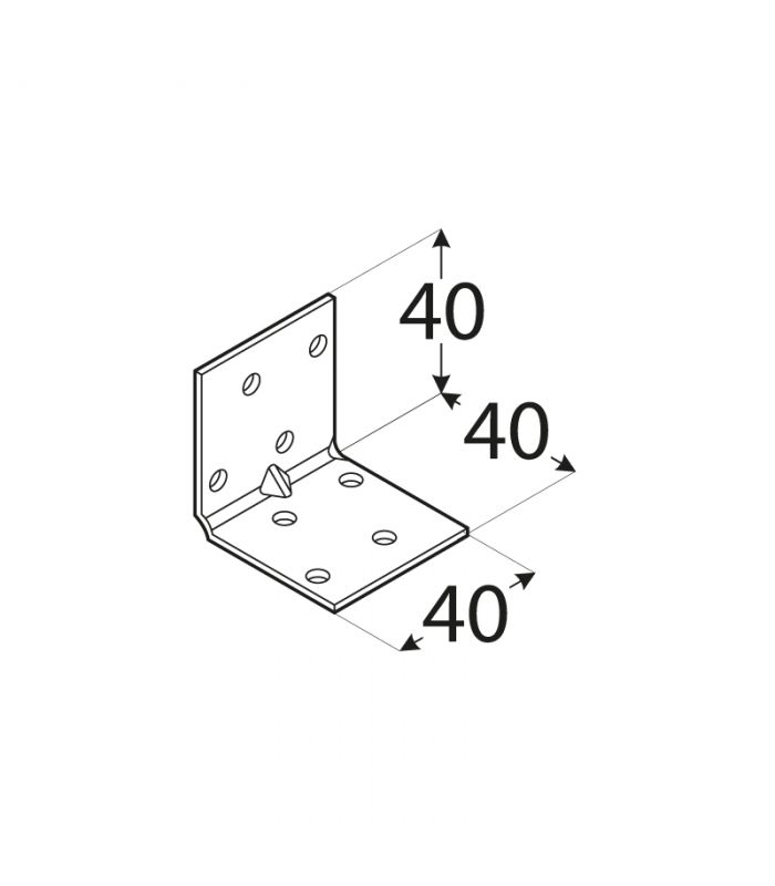 Montavimo kampas, 40x40x40x1,5mm, sustiprintas, cinkuotas-1