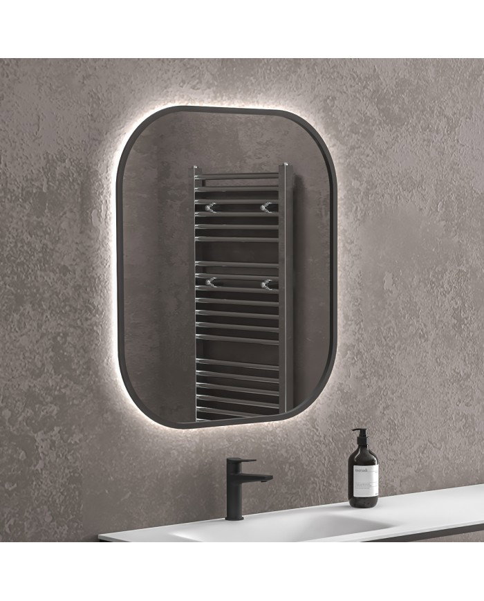 Vonios veidrodis su LED apšvietimu iš galo FOCCO SHARON LED 5700K , juodos sp., 60 x 70 cm - 3
