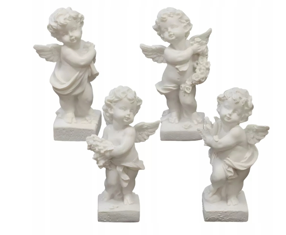 Keraminė figūrėlė ANGELIUKAS, baltos sp., 4 rūšys, 9 cm-0