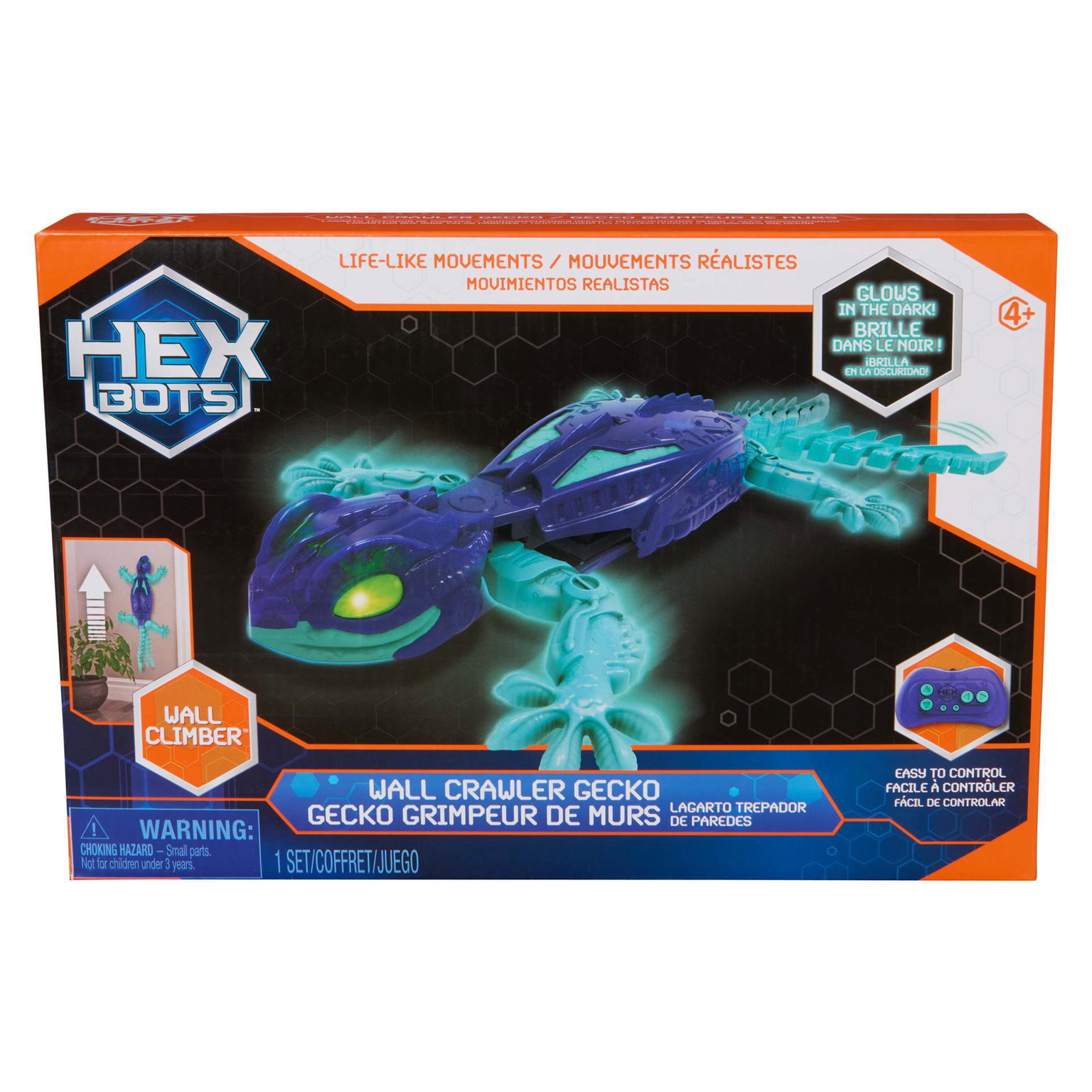 Interaktyvus žaislas HEX BOTS sienomis laipiojantis gekonas-1