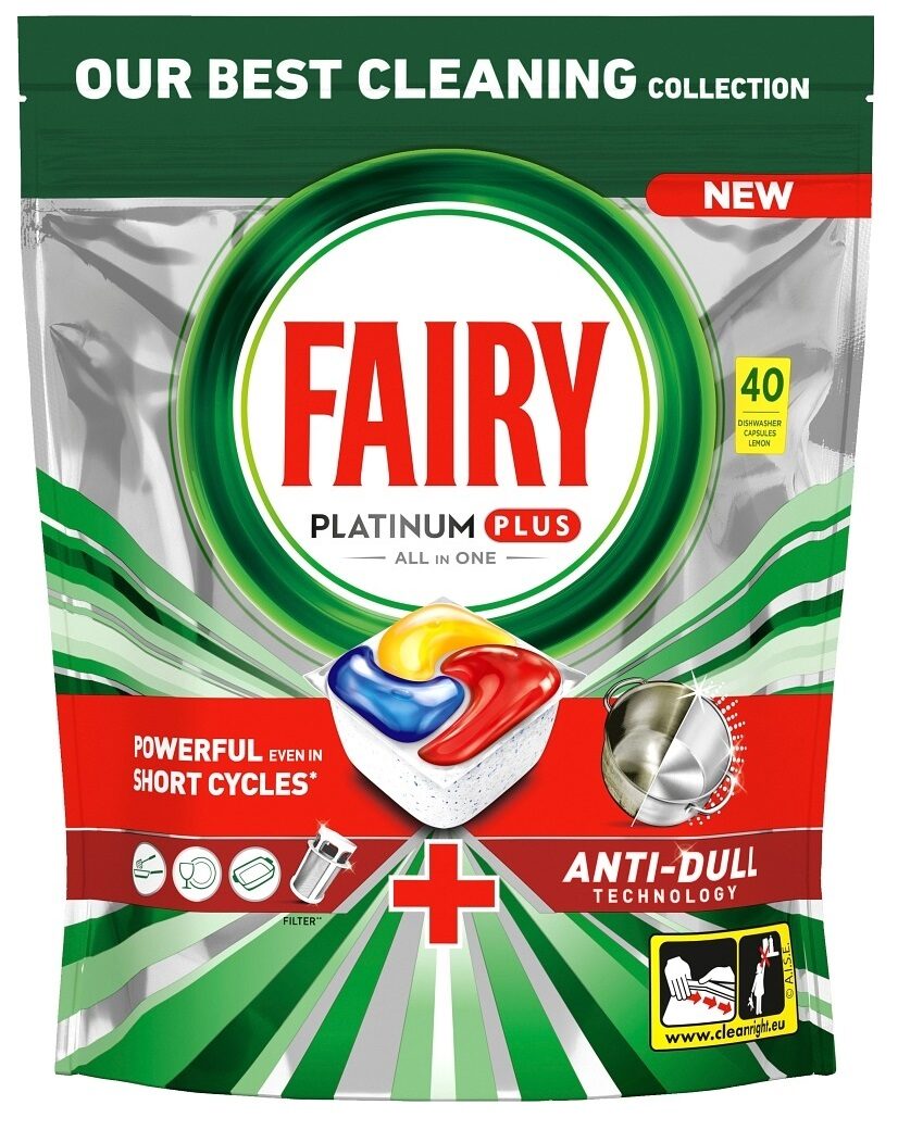 Automatinių indaplovių kapsulės FAIRY Platinum+ Lemon, 40vnt-0