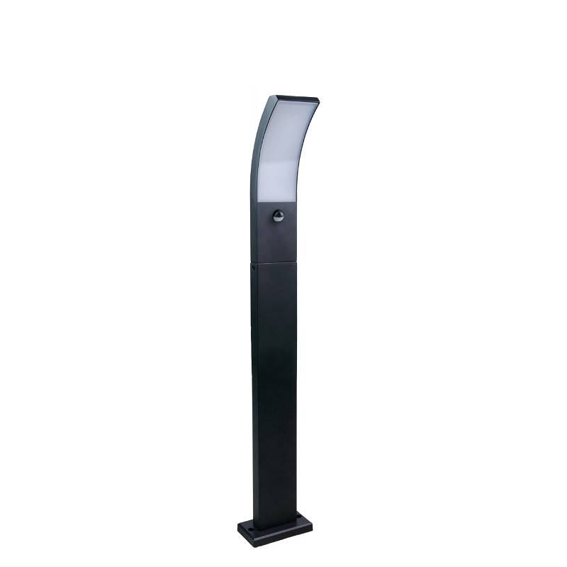 Pastatomas LED lauko šviestuvas DPM, IP54, 4000K, 9W, 1000lm, juodos sp., su judesio davikliu, 56cm-0