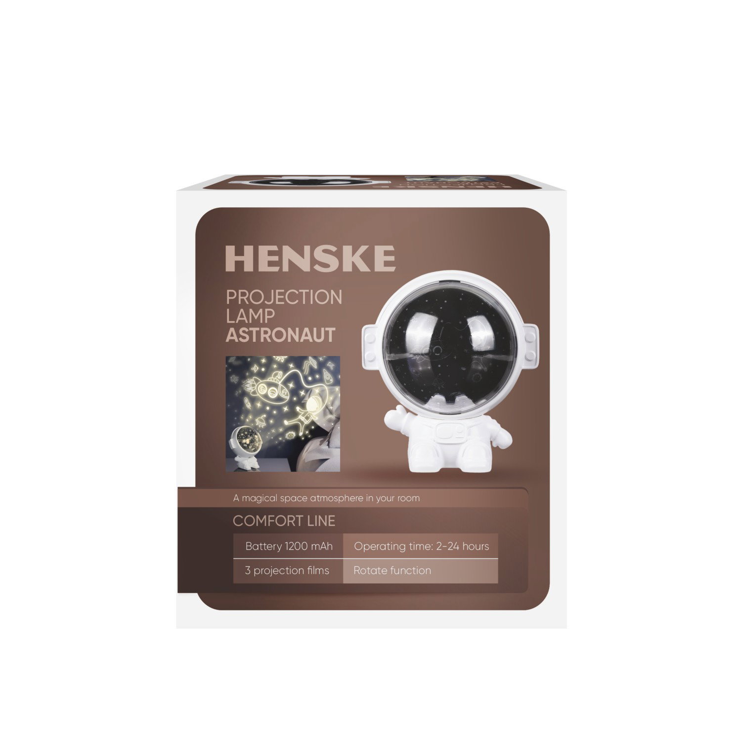Naktinis šviestuvas-projektorius HENSKE ASTRONAUT, 3 vaizdai-1